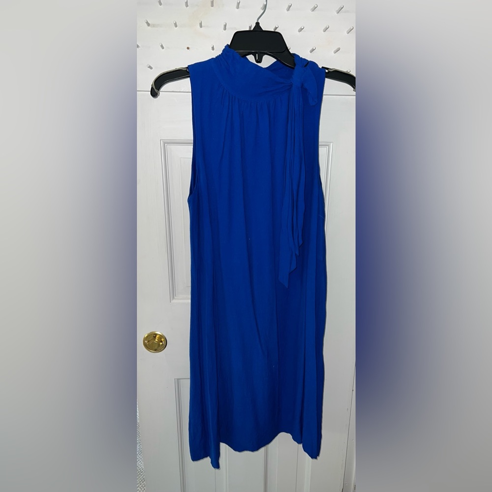 Ann Taylor Blue Sleeveless Halter Dress